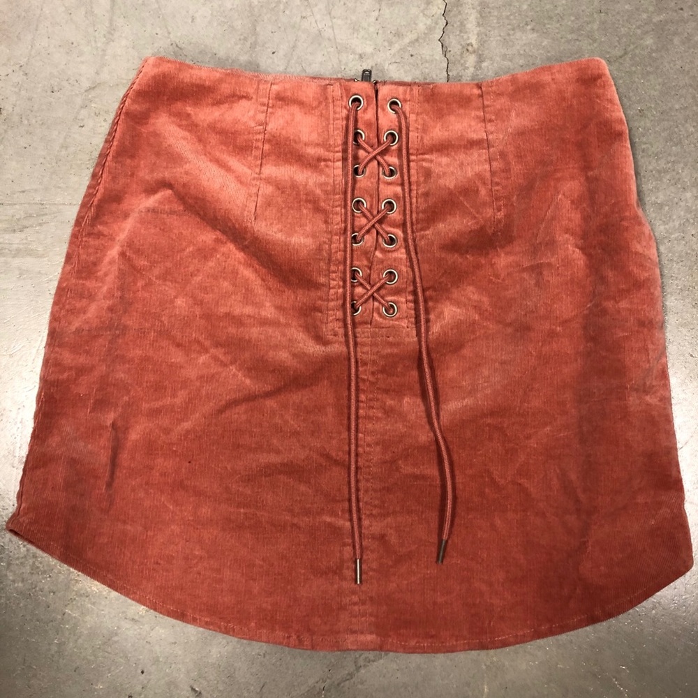 Forever 21 peach lace up skirt